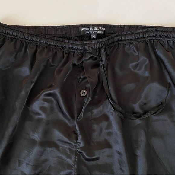 Men’s Satin Polyester Pajama Pants - Black - 2x - Picture 4 of 8